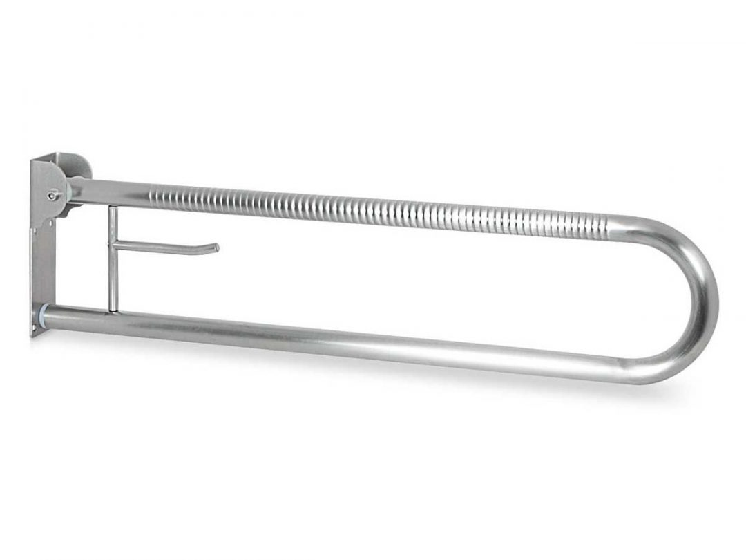 Asidero Abatible con Portarollo Antideslizante Inox 18/10 Mate