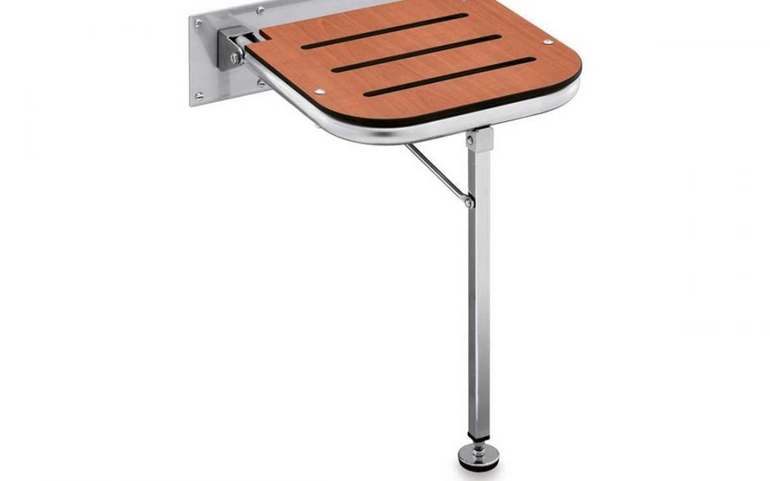 Asiento Abatible para Plato de Ducha reducidos con Pata Regulable Inox 18/10