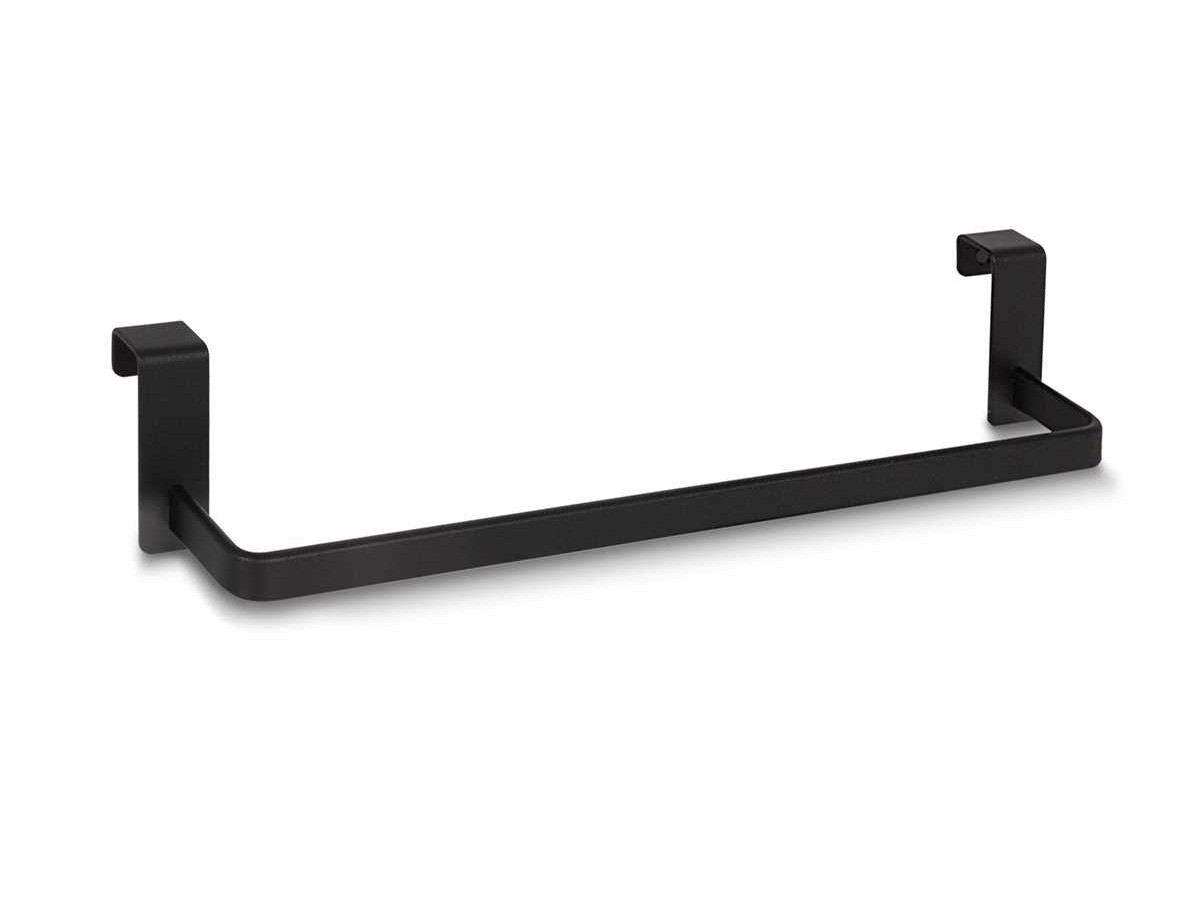 Barra toallero para colgar en costado mueble de baño negra - Metalúrgicas Beltrán