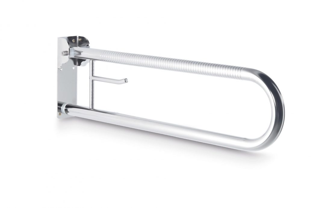 Asidero Abatible con Portarollo Antideslizante Inox 18/10 Brillo